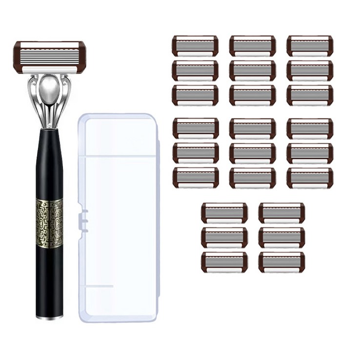 베이제 휴대용 남성 8중날 쉐이빙 면도기 24PCS 면도날 YF-9, 24개, brown, YY-24