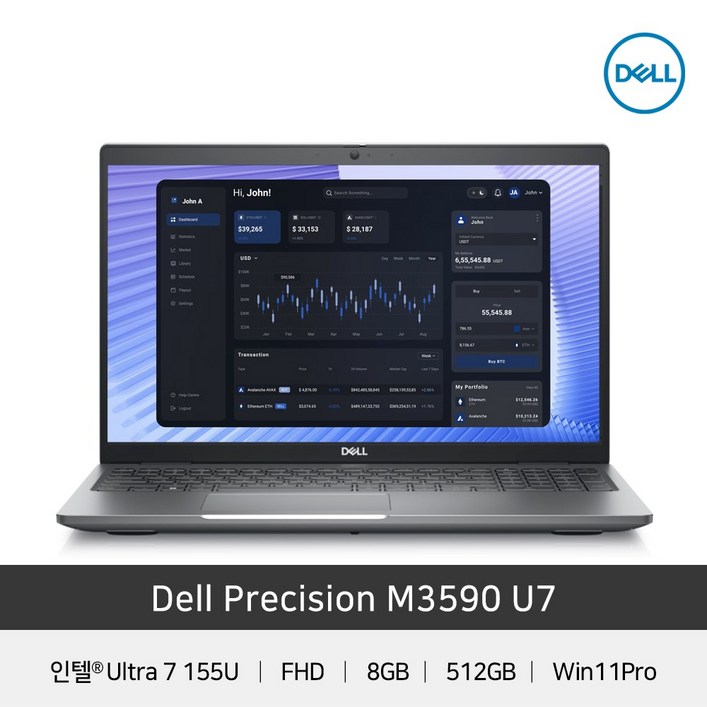 DELL 프리시전 M3590 U7 노트북 FHD 15인치 작업용 컴퓨터 기업용PC 모바일워크스테이션