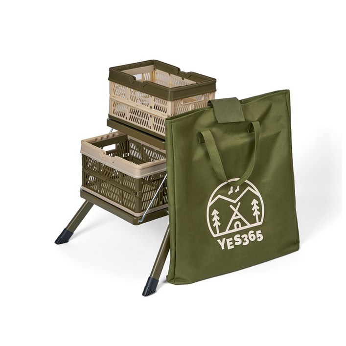 예스캠핑 쉘프 폴딩박스 세트+전용가방 접이식 수납 선반 의자 사다리 쿨러스탠드 보조테이블 감성 캠핑용품, 단품