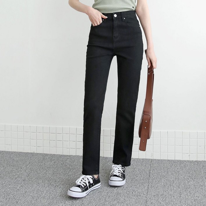 조이메리 일자 청바지 여자 스판 데님팬츠 사계절 인밴딩 청바지 에이미