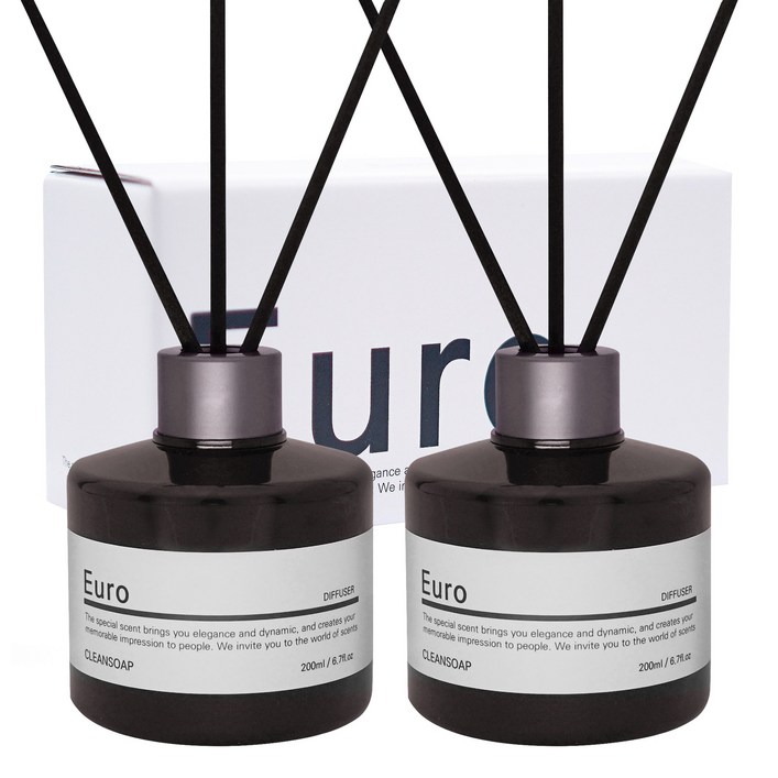 유로 진짜 디퓨저  200mlx2개실내 화장실 인테리어섬유리드10개