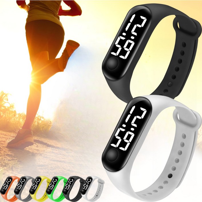 프리소 초경량 LED 건강 방수 스포츠 손목 시계 밴드형