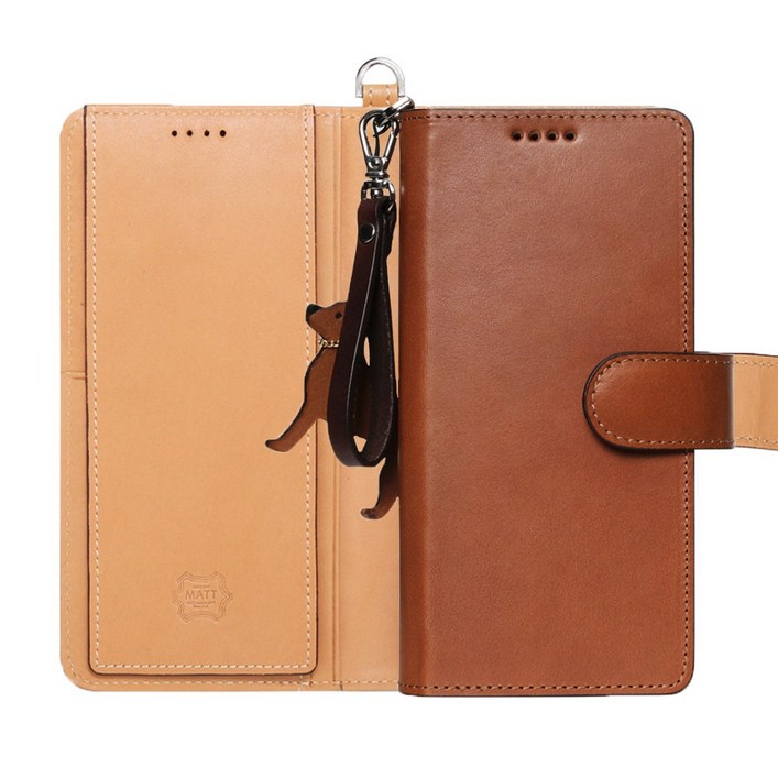 마뜨 갤럭시 소가죽 카드수납 가죽케이스 지갑케이스 자석형 토스카나 탄브라운 (악세서리 별도)