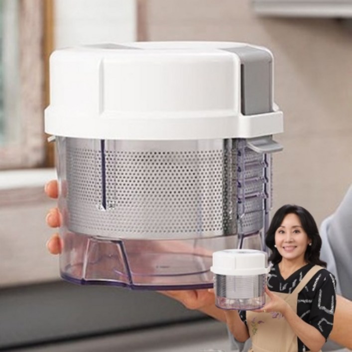 2024 업그레이드 더 커진 홍여진 하이로 빅스텐 매직 짤순이 스테인리스 야채탈수기 2.4L, 화이트, 1개