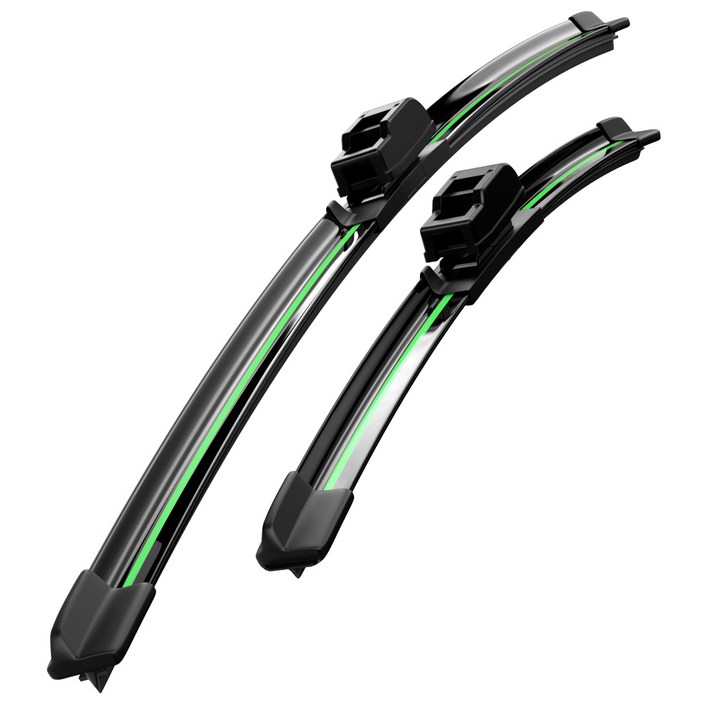 호환 현대 그랜저 HGIGGN711년25년 쏘나타 YFLFDN809년25년 싼타페 MX523년25년 아이오닉 5 아이오닉 6 자국없는 초발수 저소음 와이퍼, 초록색