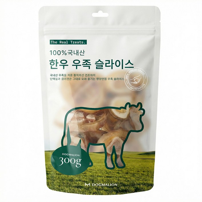 도그말리온 국내산 강아지 수제간식 대용량 6종, 1개, 300g, 한우 우족 슬라이스