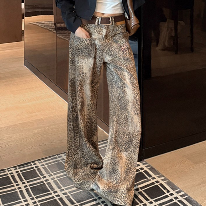 대박난박양 레오파드 와이드 팬츠