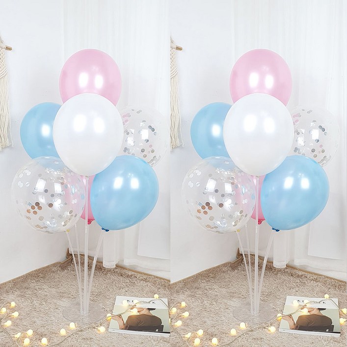 파티앤온 풍선꽂이 펄풍선 스탠드 장식 세트, 2개, 14.핑크 스카이 반짝