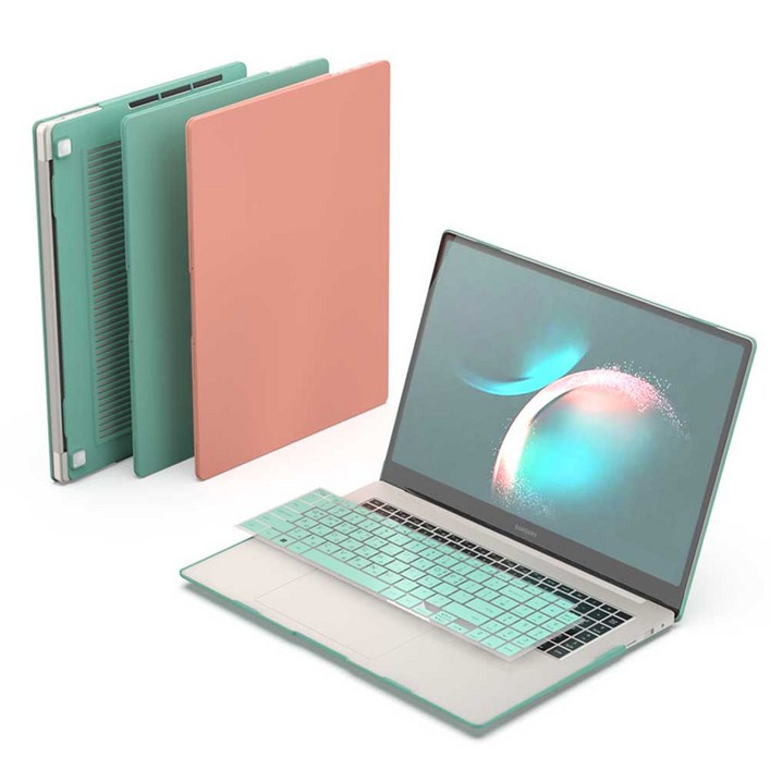 갤럭시북4 프로 투명 케이스 하드 16인치 갤럭시북3 공용 키스킨 세트, 핑크