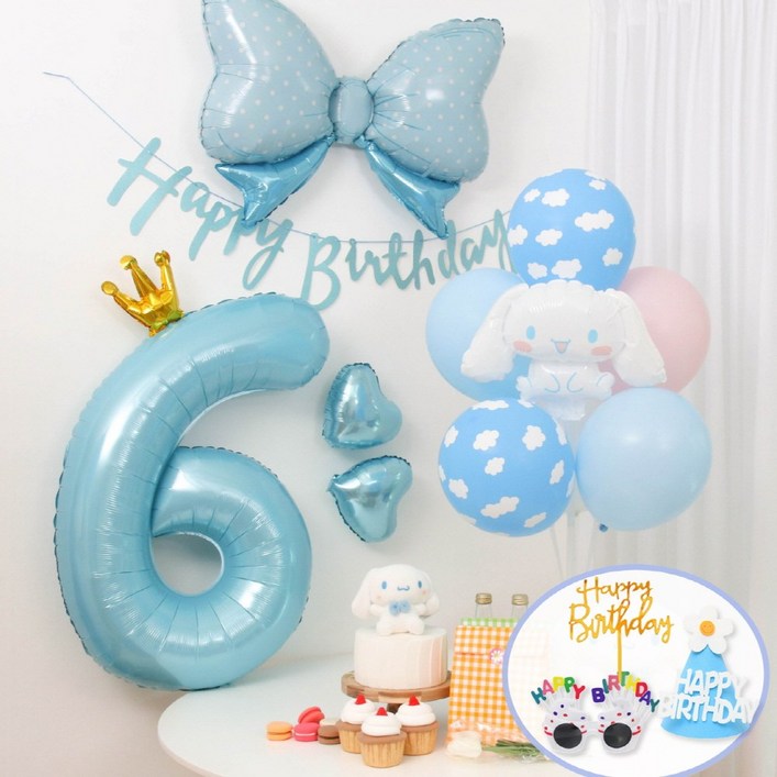산리오 시나모롤 풍선 생일파티세트 산리오 시나모롤 풍선 생일파티세트