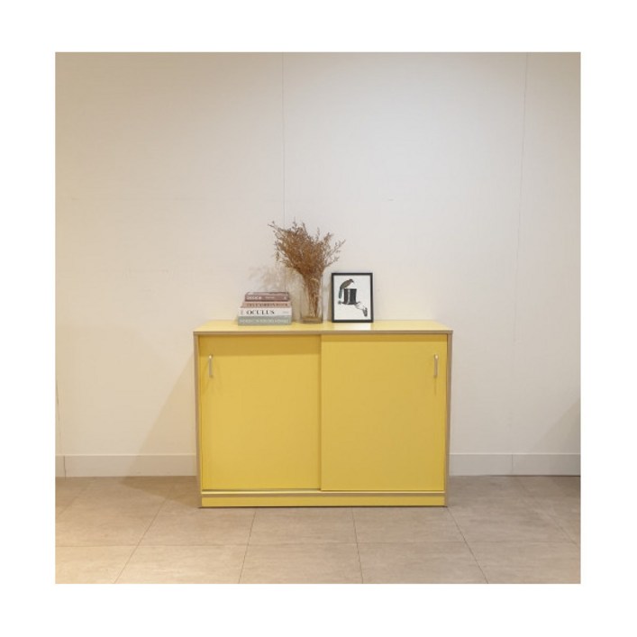 오노홈 미닫이수납장 화이트 옐로우 슬라이딩 틈새 주방수납장