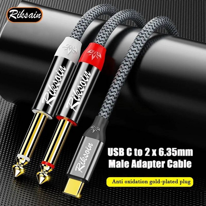 Hdmi 꼬임방지 노트북 선명한화질 US 110vB TypeC듀얼 6.35mm 잭 14 오디오 케이블 Y 삽입 분배기 휴대 전화 태블릿스피커 믹서베이스