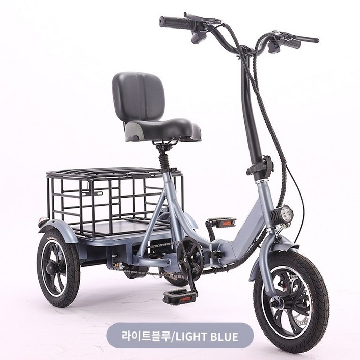 전기 자전거 세발 스쿠터 접이식 삼륜 소형 3인승 배달용 키트 가정용 2인승