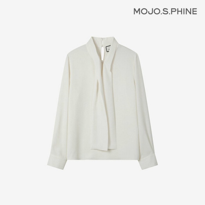 모조에스핀 스카프 기본핏 블라우스 IVS253MSC009