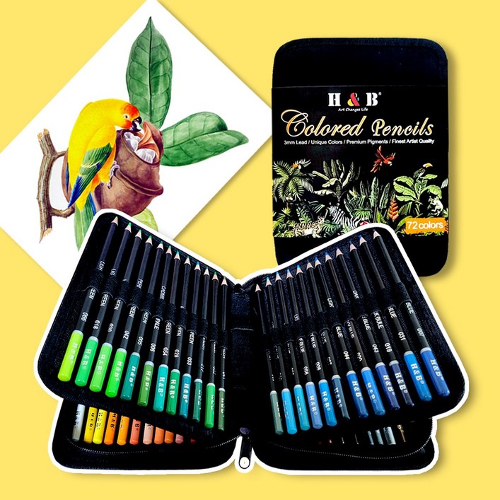 그림이좋은사람들 유성 컬러 색연필셋트 전문가용 72색,화방용품 그림 색칠 미술도구