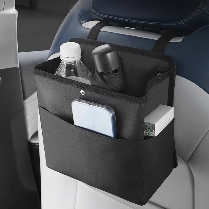 BIENOE 자동차 의자 등받이 다기능 접이식 쓰레기통 차량 헤드레스트 수납함