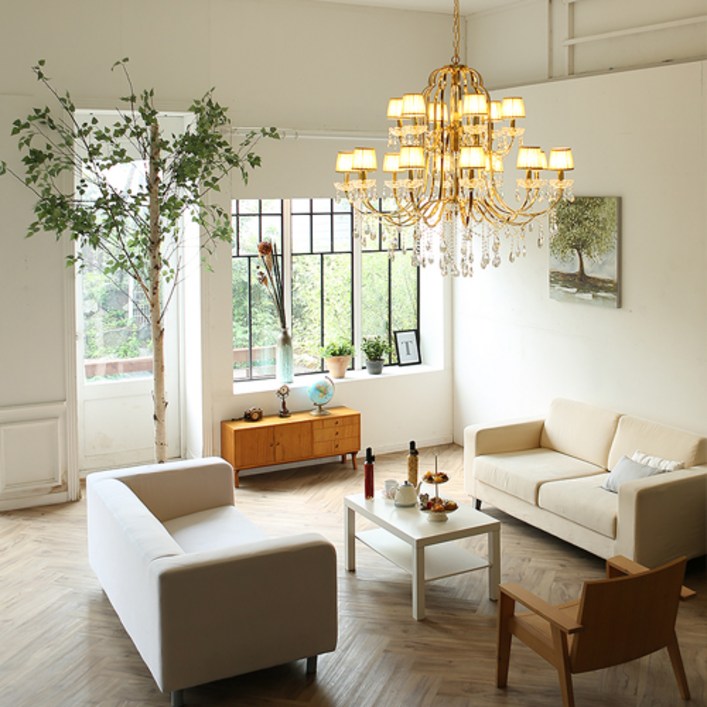 와우조명 프라임 2단 18등 펜던트 (금도금)