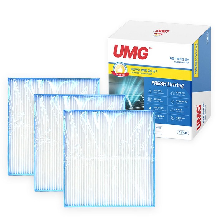 UMG엄지 자동차 에어컨필터, 3개, KCF2301