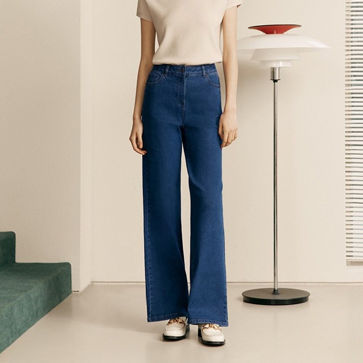 더엣지 와이드 스판 데님 팬츠 인디고 WYDP6G01