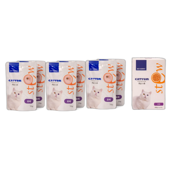 베러펫 캣냠 고양이습식사료 고양이사료 주식 스튜 오리 70g, 6개, 70g, 6개, 오리