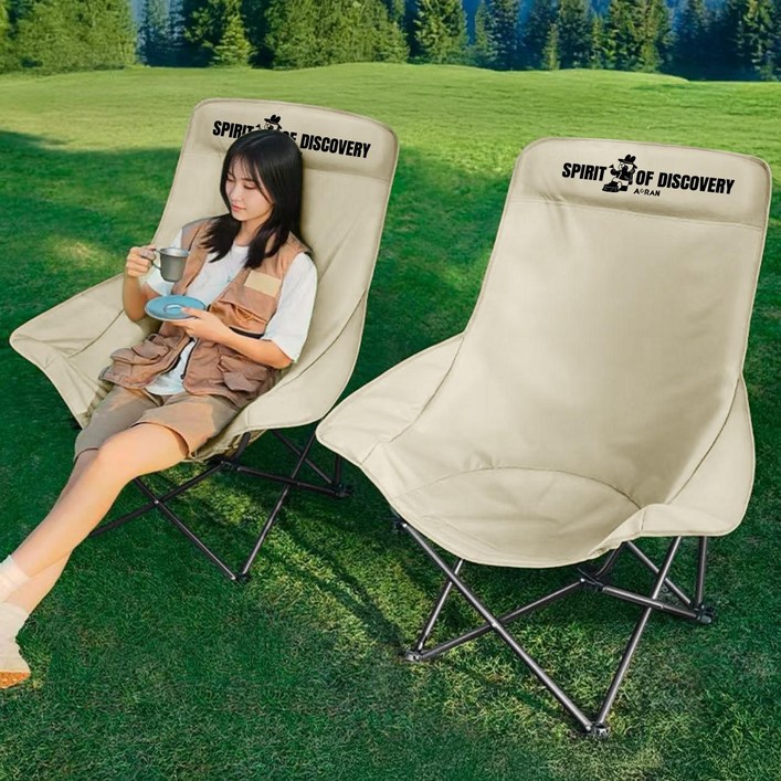 AORAN 캠핑의자 1+1 암레스트 등받이업그레이드, 카키, 2개