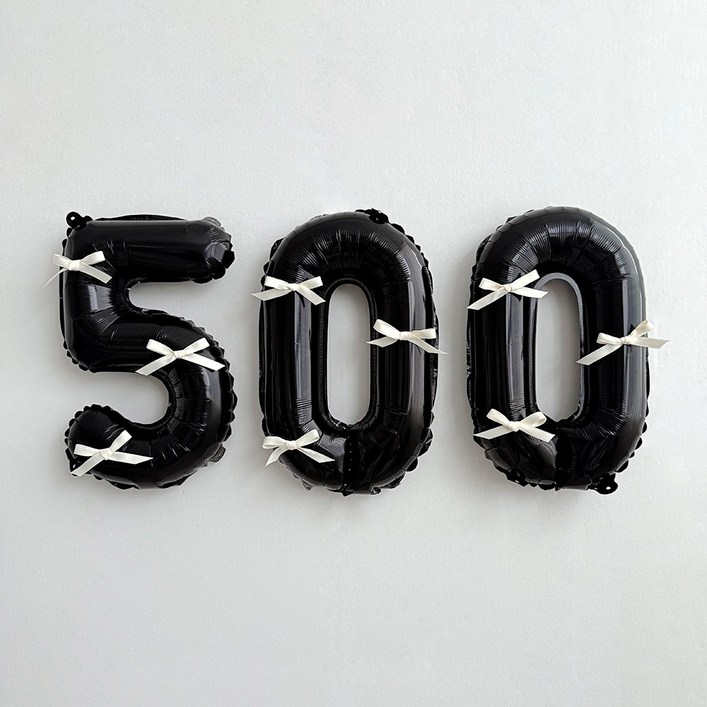 파티몬 블랙 숫자 풍선 발레코어 리본 셀프 백일 촬영 소품 용품