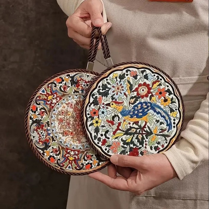 론조모니 빈티지 궁전 스타일 세라믹 내열 매트 2종 세트