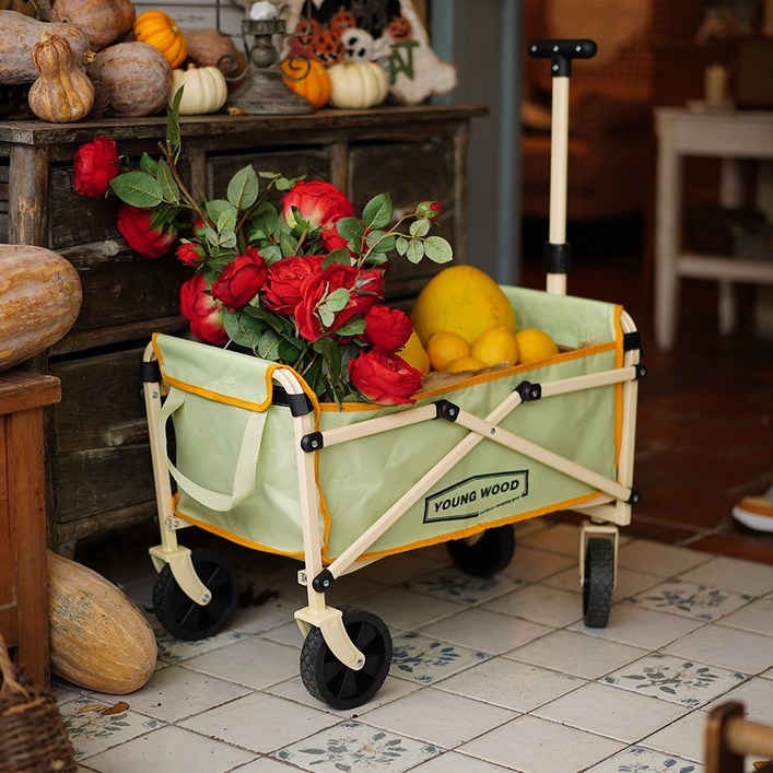 영우드 다용도 캠핑 카트 캔디 컬러 미니 폴딩 카트 야외용