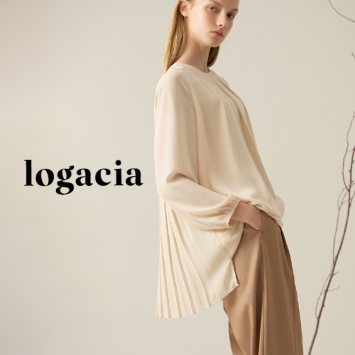 [logacia] 로가시아 플리츠 티블라우스 1종