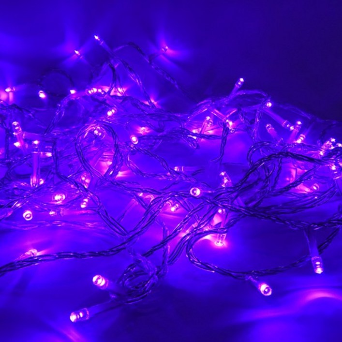 선세이브 LED 은하수전구 100구 투명선+정류기 세트 크리스마스 트리 전구 캠핑 조명 무드등, 보라색 - 쇼핑앤샵