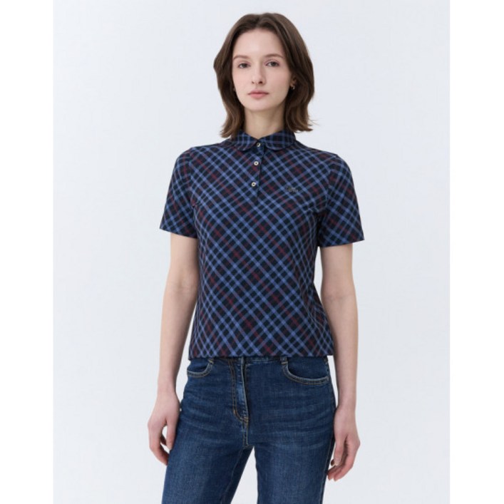 닥스골프 닥스 골프 여성 24 스테디셀러 슬랜트 체크 로고 티셔츠 CHARCOAL GREY WNTS4B010CG 1818198