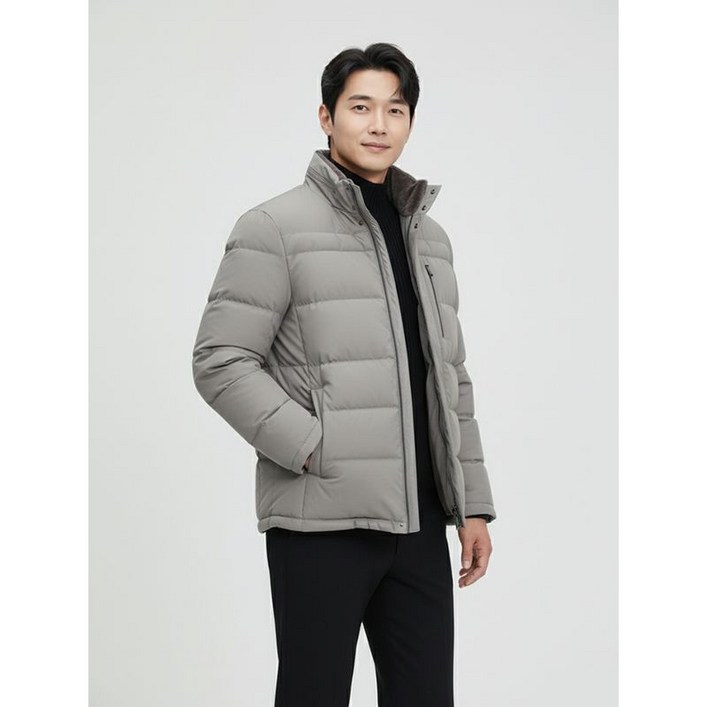 BY파크랜드 베이지 에리 벨보아 중다운 점퍼AA2JJ426