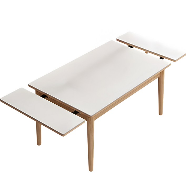 클래시아 세라믹 확장형 식탁 슬라이딩 접이식 테이블 4인용 6인용, 6인용, 화이트오크