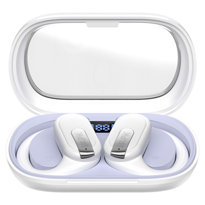 와피크 디스플레이 OWS 5.4 오픈형 귀걸이 고음질 무선 블루투스 이어폰 RS5, 화이트