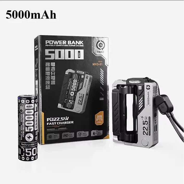 20000mAh 보조베터리 탈착식 교체 가능 배터리 팩 22.5W 고속 충전 iPhone 용 외부 Samsung Xiaomi