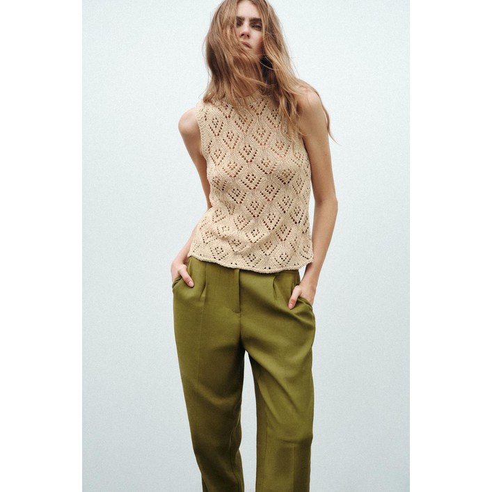 독일 자라 ZARA 245460 메탈릭 스레드 니트 탑