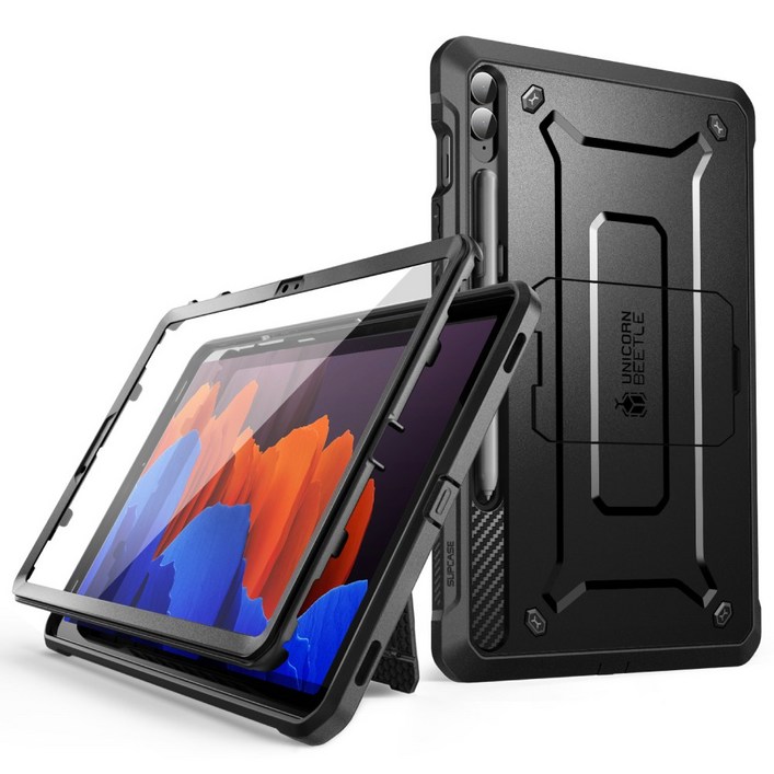 Supcase 갤럭시 탭 S5e S6 S6Lite 호환 케이스 보호필름 스탠드 태블릿PC 케이스, 블랙
