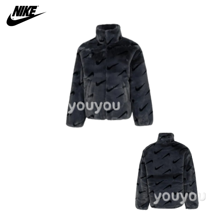 [Vic] Nike 나이키 여성용 프린트 모피 재킷 아시아 사이즈 다크 스모크 집업