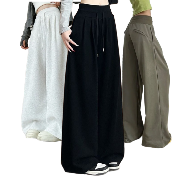 이루이 여성 하이웨이스트 와이드 트레이닝 팬츠 밴딩 숏기장