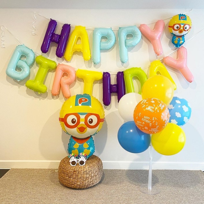 (파티셔스) 뽀로로 생일파티 풍선 세트 풍선가랜드 500일 세돌 두돌 네돌 생일상