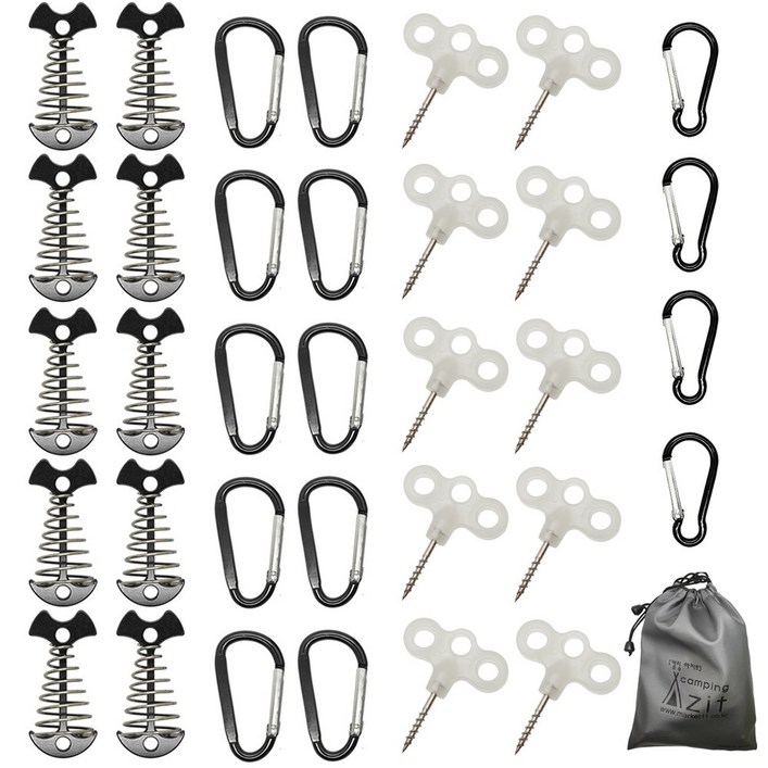 캠핑아지트 리빙쉘 텐트용 오징어 데크팩 35p 세트 (블랙), 1개