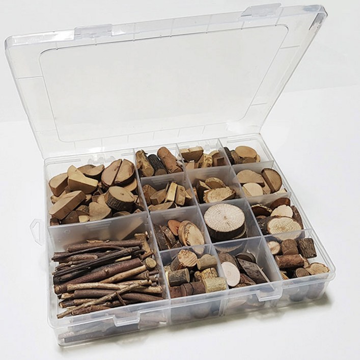 ABC문구 천연나무조각 세트플라스틱 케이스