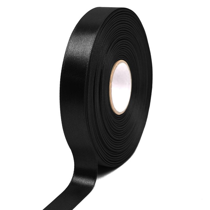 주자 공단 리본 20mm x 45m 리본 끈 공예 부자재 도매 크리스마스 청첩장 선물 포장, 10.검정