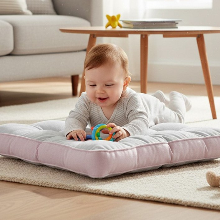 55x55 대형방석 투톤라인 쿠션 쇼파 사무실 식탁 좌식 의자 쿠션 4컬러방석 (네이비,스카이,핑크,그레이)