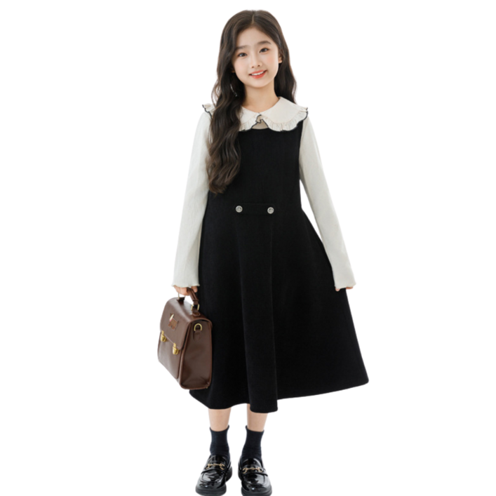 삐삐네옷가게 주니어 여아용 클래식 플레어 블라우스 원피스