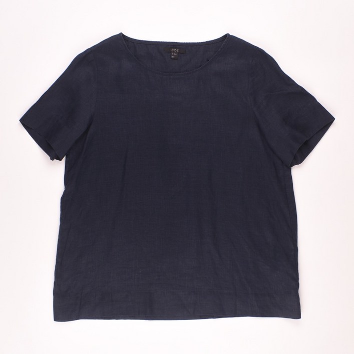 빈티지컴퍼니 3724.코스 라운드넥 린넨100 반팔 블라우스/정품/ 32