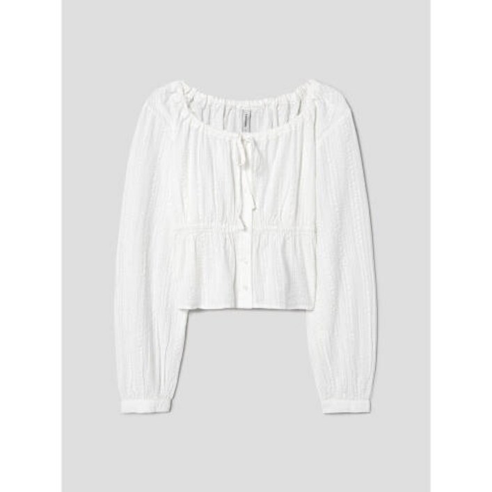 에잇세컨즈 8SECONDS 코튼 주름지 볼륨 블라우스 화이트 324464LY91 OXN895 KJV622