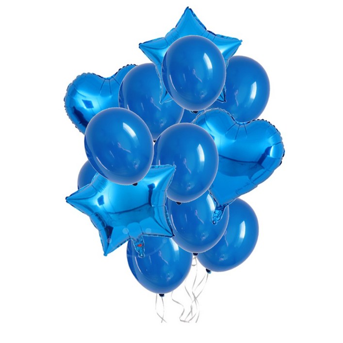 스타 하트 은박풍선 심플 혼합풍선 [에브리띵스마일] 1109, 1세트, 블루 풍선