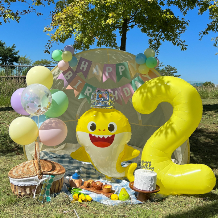 아기상어 생일풍선 두돌생일상 생일파티세트 아기상어 생일풍선 두돌생일상 생일파티세트