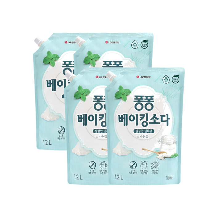 sc퐁퐁 베이킹소다 주방세제 리필 1.2L 4개